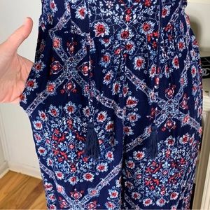 Smocked Top Boho Print Jumpsuit